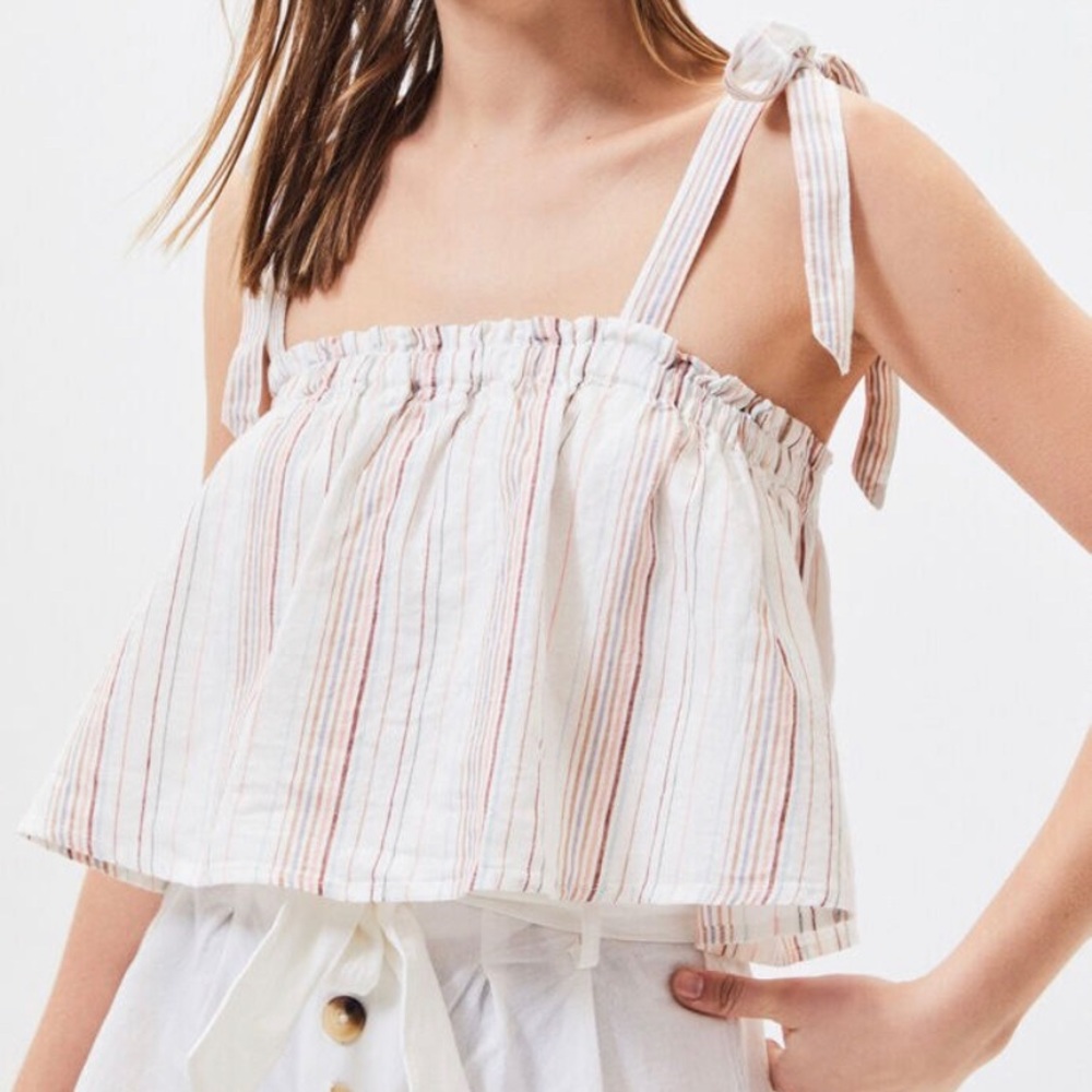 ❤️LA Hearts Tie Strap Linen Tank Top❕size M❕